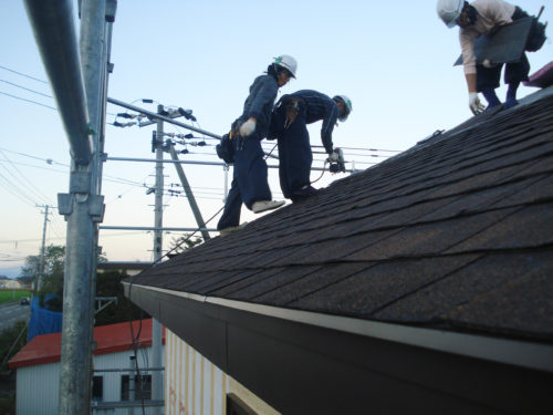 シングル屋根施工